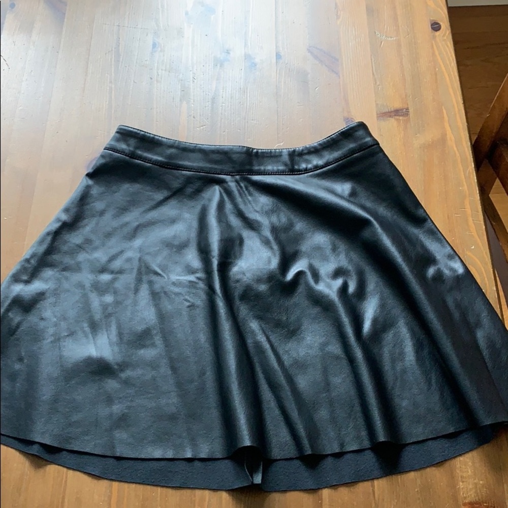 Leather mini skirt
